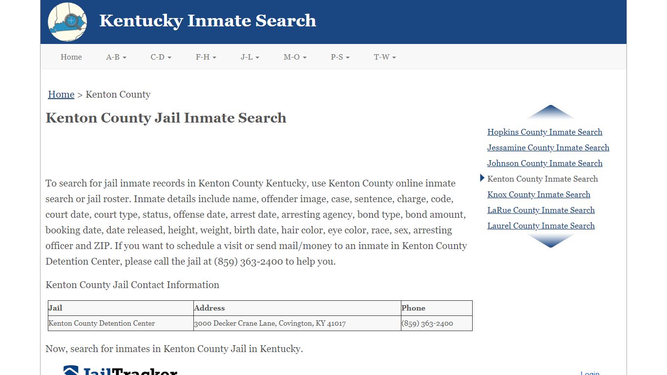 Kenton County KY Jail Inmate Search